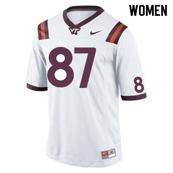 Women #87 Tyree Saunders Virginia Tech Hokies College Football Jersey Sale-White